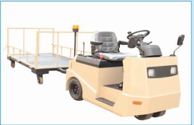 China 6000 KG Stepless Speed Regulation Automated Tow Tractor With Grag Trailer for sale