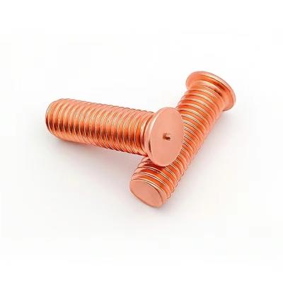 China Class 4.8 Copper Plated Brass Welding Stud Threaded Rod Carbon Steel for sale