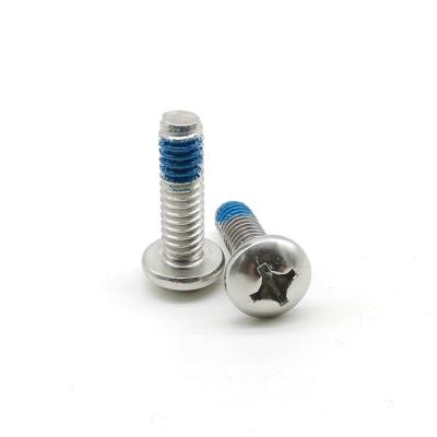 China 304 Stainless Steel Phillips Pan Head Machine Screw DIN 7985 Thread Glue Lock for sale