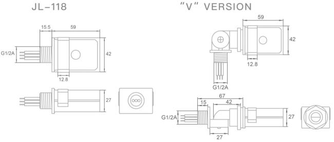 JL-118 Photocontrol product dimensions and size diagram