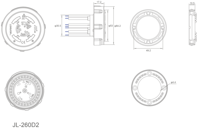 JL-260D Receptacle installation diagram and technical specifications