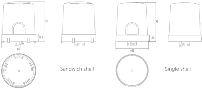 JL-246CG Smart IoT Dimming Photocontrol product dimensions and size diagram