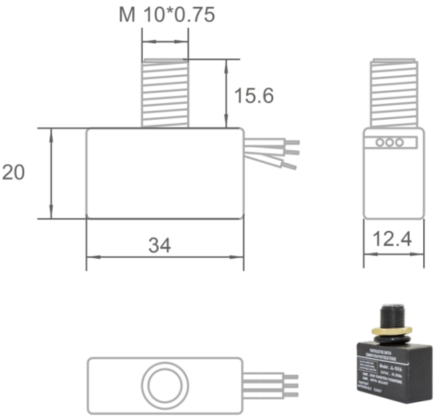 JL-101A Photocontrol dimensional diagram showing product size specifications