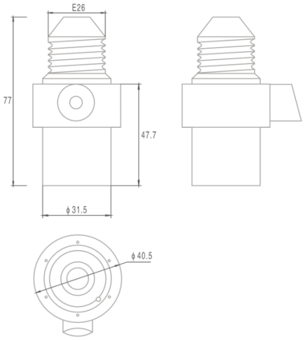 JL-303 Bulb Holder Control product dimensions and size diagram