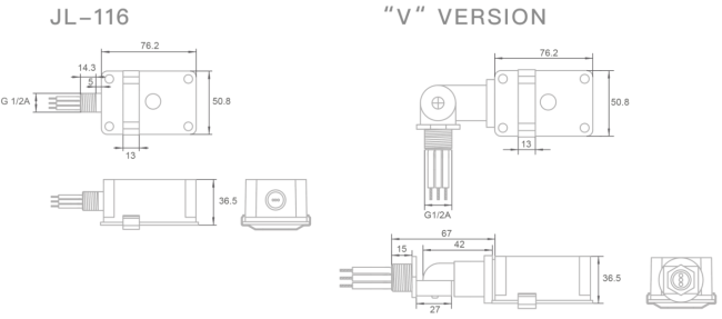 JL-116 Photocontrol dimensional diagram and specifications