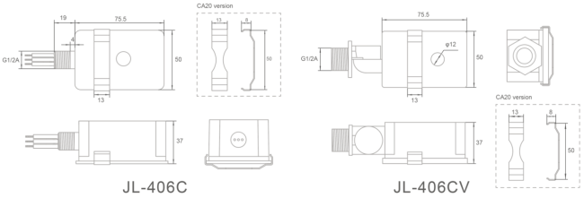 JL-406C Photocontrol product dimensions and size diagram