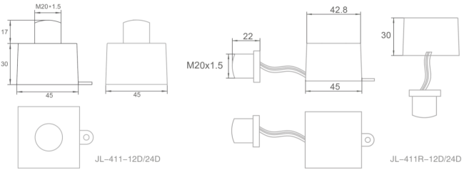 JL-411 Photocontrol product dimensions diagram