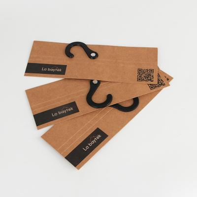 China Eco Friendly Custom Printed Natural Brown 400gsm Kraft Paper Hanger Sample Card For Fabric for sale