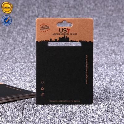 China 3mm Thick Stiff Cardboard Product Hangers Wallet Bag Display Hanger for sale