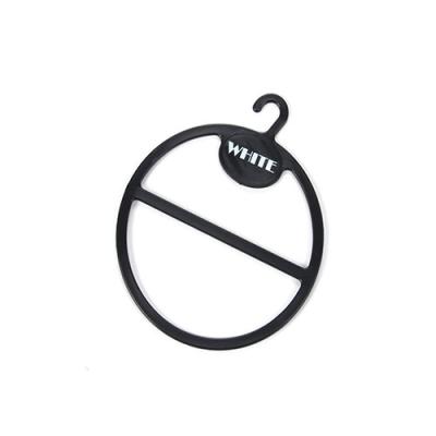 China 17*13cm Durable Black Oval Plastic Scarf Hangers Customized Logo for sale