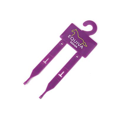 China ODM Purple Plastic Belt Hangers With Two Tails For Horse Equipment for sale