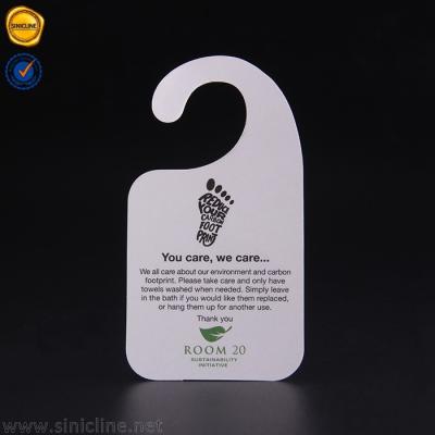 China ODM 250gsm Diy Sample Header Cards 12*20cm Door Knob Message Hangers for sale