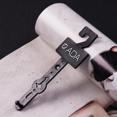 China Custom Silver Foil Printing Logo Belt Plastic Hanger 40mmx127mm for sale