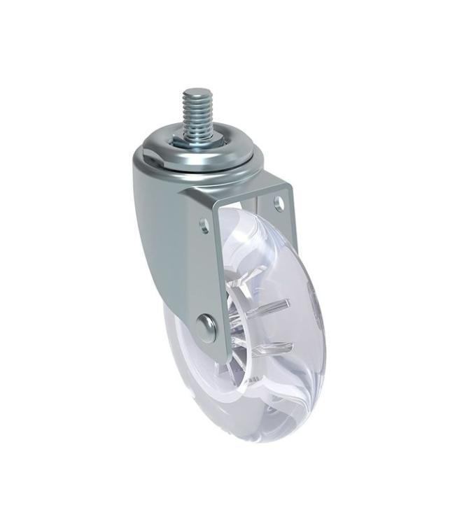 75mm clear PU threaded stem casters for furniture 0