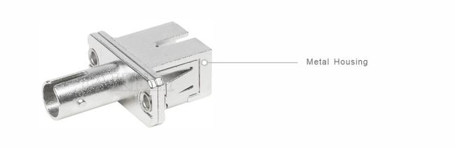 ST-SC Simplex Metal Hybrid Adapter showing durable metal construction