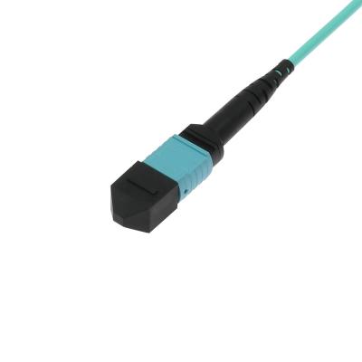 China 12 Fibers Mpo To Mpo Cable Lszh Elite Mpo Om3 Fiber Cable for sale