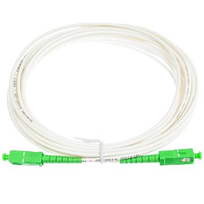 China Cable óptico de doblez anti blanco de la fibra del solo modo del SC de Patchcord G657B3 de la fibra óptica del PVC en venta