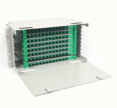 China 12 24 144 Port Loaded SC Simplex Rack Mount Patch Panel 6U FTTH FTTB for sale