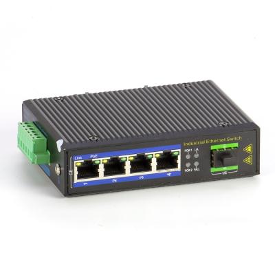 China SFP Slot 1000M Industrial PoE Switch IP40 With 4 PoE Ethenet Port for sale