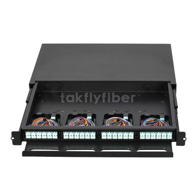 Китай Дюйм TIA пульта временных соединительных кабелей 1U 19 оптического волокна EN50173 MTP MPO для центра данных продается