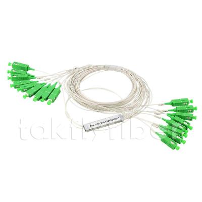 China Single Mode Blockless 0.9mm Cable 1x16 PLC Splitter With SC Connector for sale