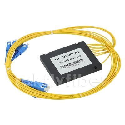 China 2.0mm Cable 1X8 Fiber Optic PLC Splitter ABS Module With SC Connector for sale