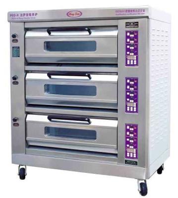 China Luxury Commercial Pizza Oven With Microcomputer Control 3 Layer 6 Trays for sale