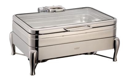 China YUFEH Stainless Steel 304# Hydraulic Induction Chafing Dish W/ Glass Lid Buffet Serving Dish Warmer for sale