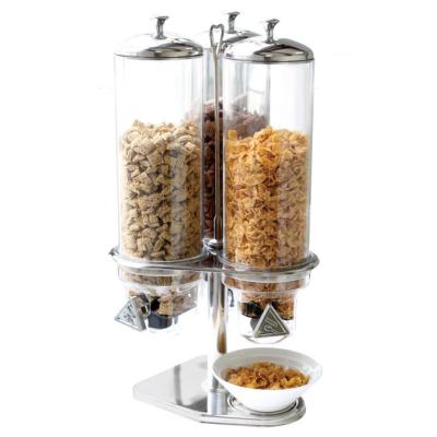 China Cereal Dispenser Commercial Buffet Equipment Dry Food Container 3 Head for sale