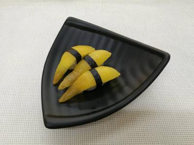 China Imitation Porcelain Dinnerware Sets Black Color Triangle-Shape Length 20cm Weight 344g for sale