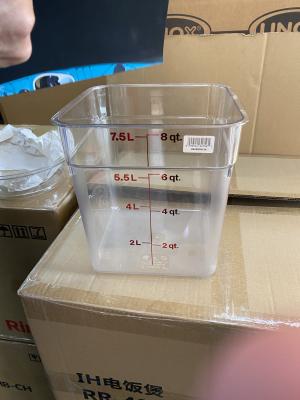 Chine récipient d'entreposage carré de boîte à nourriture du polycarbonate 20.8L transparent avec l'échelle à vendre