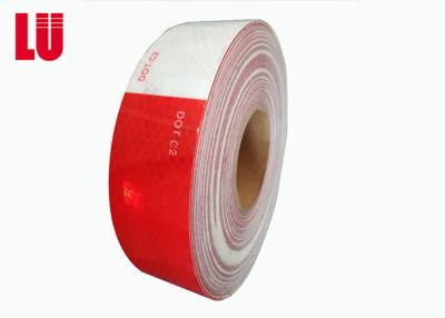 China High Visibility  Clear Red And White Dot C2 Reflective Tape For Trucks , Reflective Dots On Mailboxes for sale