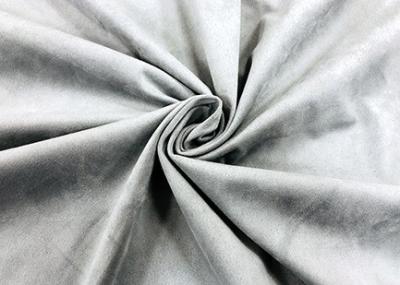 China Synthetic 100% Polyester Suede Fabric For Furniture Light Stone Grey 290GSM for sale