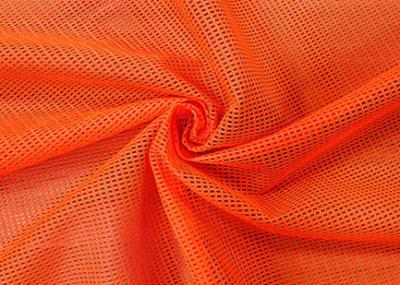 China 90GSM 100 Percent Polyester Mesh Fabric For Shoes Neon Orange Red Color for sale
