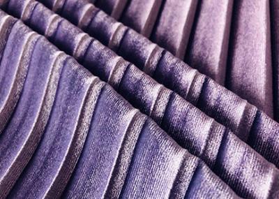 China 290GSM Purple Velvet Material 93% Polyester Warp Knitted Pleat For Lady'S Skirt Violet for sale
