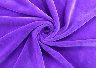 China A tela macia super de veludo do poliéster elástico de 92% para brinquedos dirige a violeta de matéria têxtil à venda