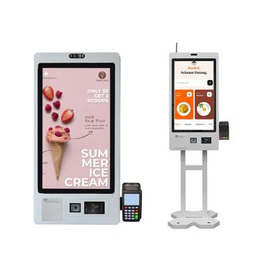 China 21.5inch touch screen information system Thermal Printer Restaurant interactive kiosk display for sale