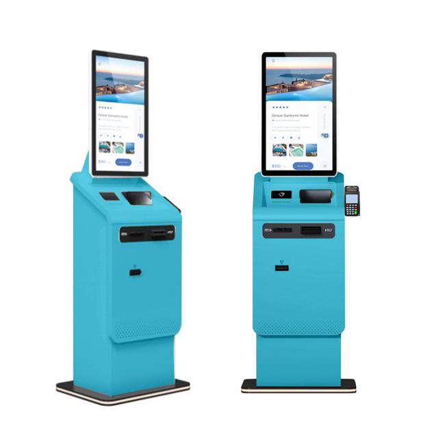 Self-service kiosk in operational environment with user interaction