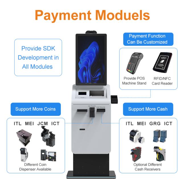 Self-service kiosk with payment processing