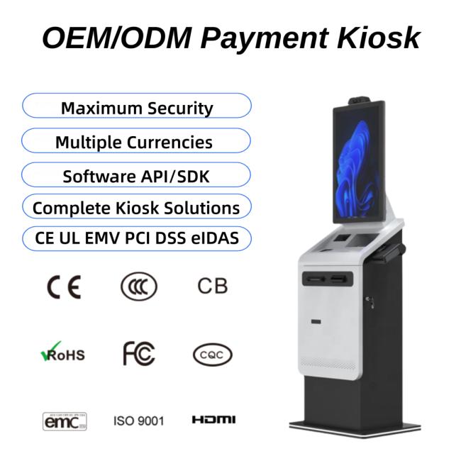 27-32 inch self-service payment kiosk with touch screen interface