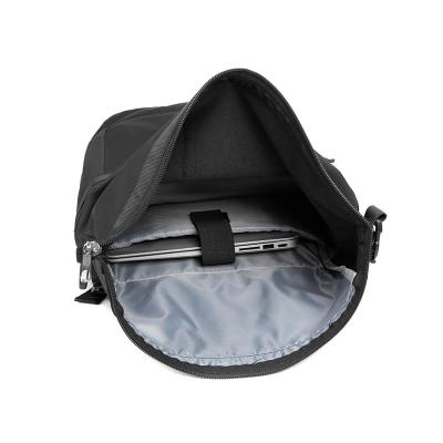 China Portable RPET Backpack Multi Purpose Black Roll Top Backpack for sale