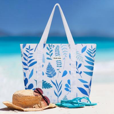 China 100 % Polyester Beach Tote Bags Durable Summer Tote Handbags for sale