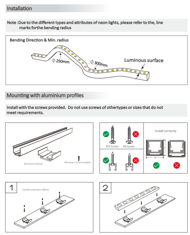 Customization options for 1921 Non-lensed Wall Washing Strip