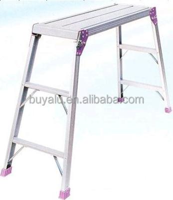 China Clear Anodized 1 Aluminum Step Ladder 50Kg Max Load Aluminum Platform Ladder for sale