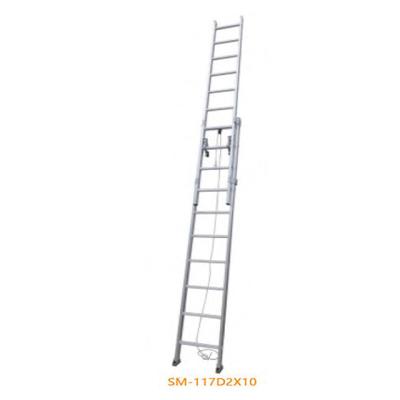 China Silver Aluminum Step Ladder Hot Aluminum Sliding Double Ladder for sale