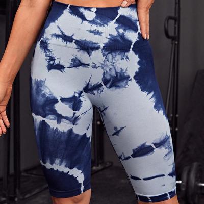 China Tie-dyed high-waisted hip-lifting high-waisted pants fitness pants yoga pants women for sale