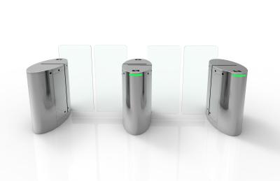 China Half Height Glass Sliding Speed Gates Turnstile With Card Reader Access Control for sale