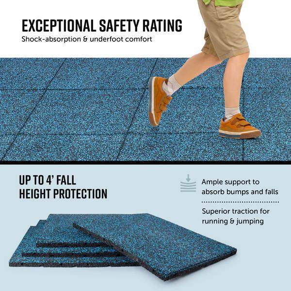 Custom sports floor tiles in various colors
