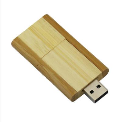 China Rotating  Engraved Miniature Bamboo USB Flash Drive , Bamboo Memory Stick 32G 64G  128G for sale