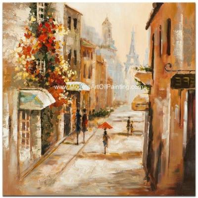 China Impression Modern Art Oil Painting , Paris Street Oil Painting Wall Art on Canvas for sale